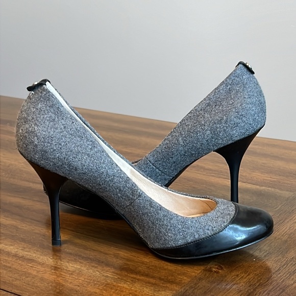 Michael Kors Pressely Cap Toe Gray Flannel Heels Women’s Size 10 M With Box - Picture 7 of 13